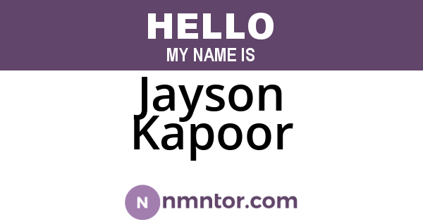 Jayson Kapoor