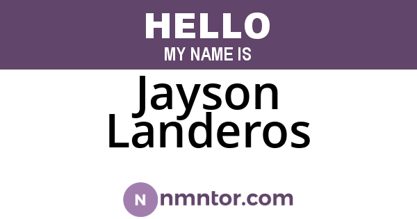 Jayson Landeros