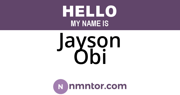 Jayson Obi