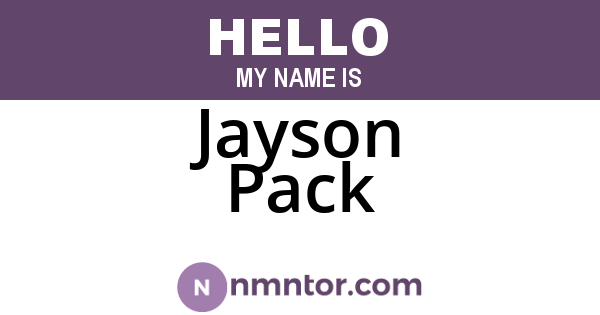 Jayson Pack