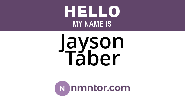 Jayson Taber