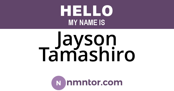 Jayson Tamashiro