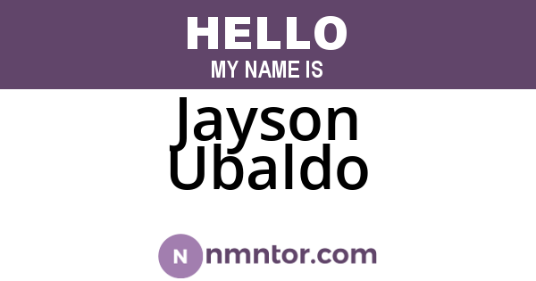 Jayson Ubaldo