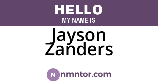 Jayson Zanders