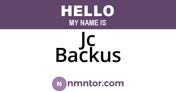 Jc Backus