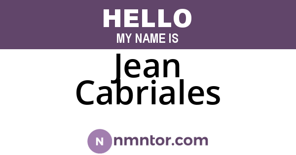 Jean Cabriales