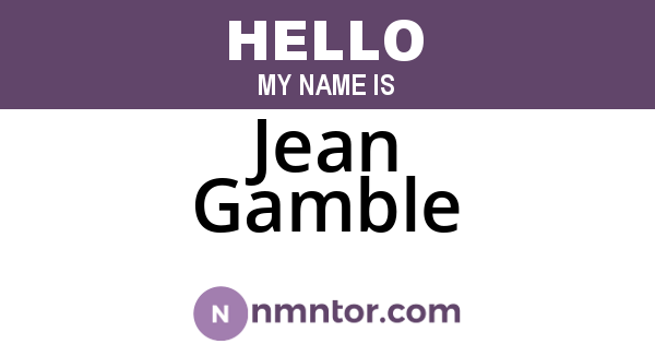 Jean Gamble