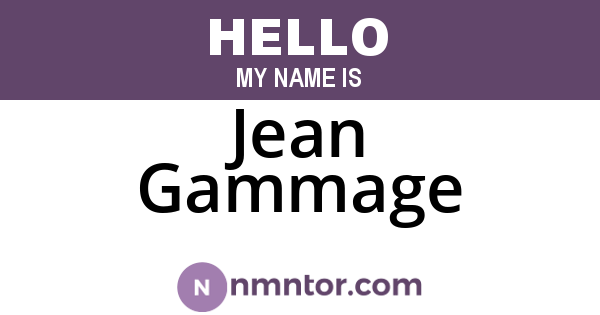 Jean Gammage