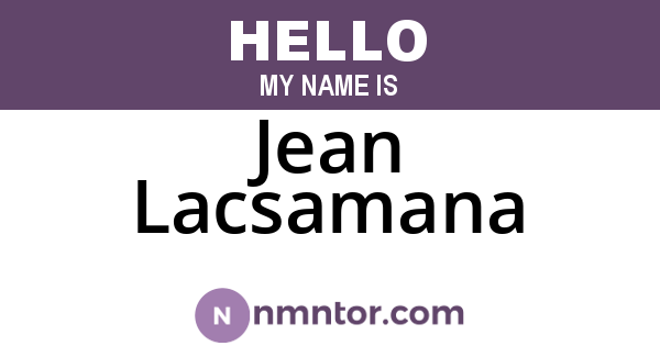 Jean Lacsamana