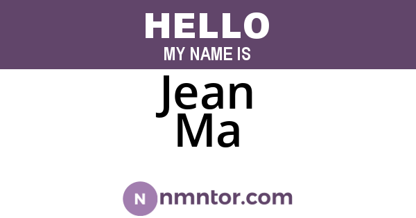 Jean Ma