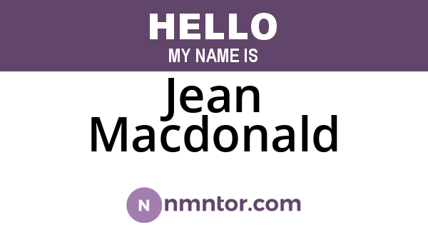 Jean Macdonald