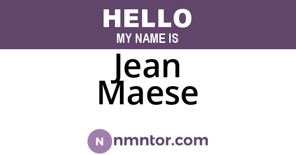 Jean Maese