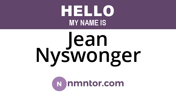 Jean Nyswonger