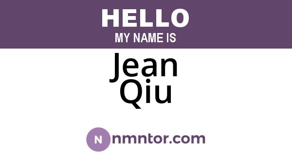 Jean Qiu