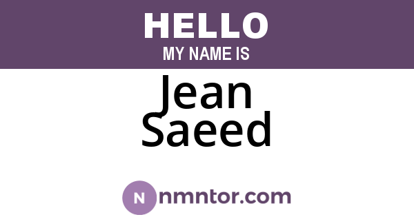 Jean Saeed