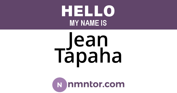 Jean Tapaha