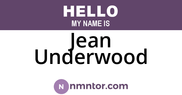 Jean Underwood