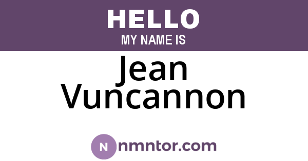 Jean Vuncannon