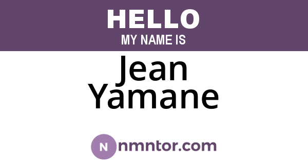 Jean Yamane