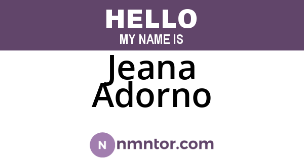 Jeana Adorno