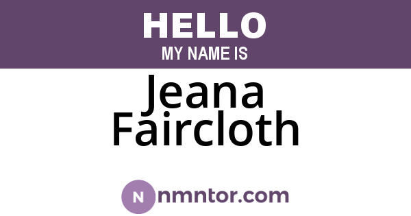 Jeana Faircloth