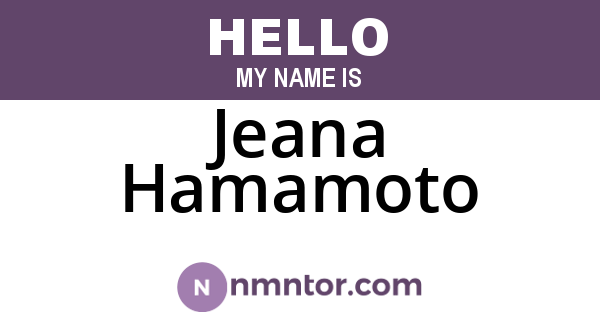 Jeana Hamamoto