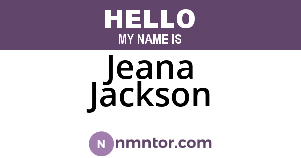 Jeana Jackson