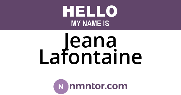Jeana Lafontaine