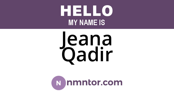 Jeana Qadir