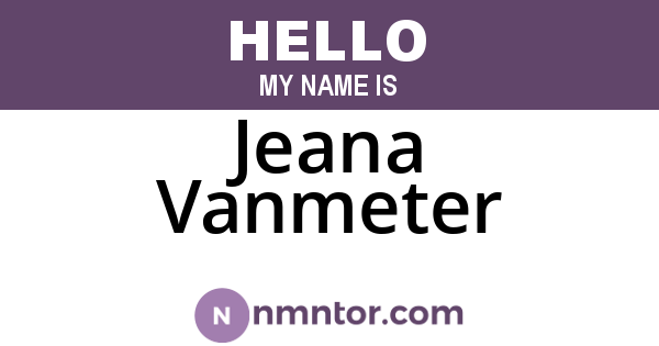 Jeana Vanmeter