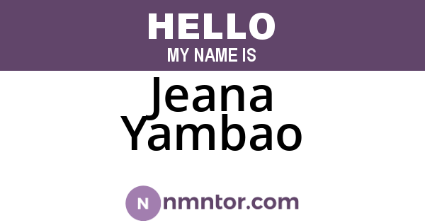 Jeana Yambao