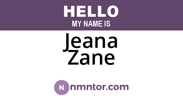 Jeana Zane