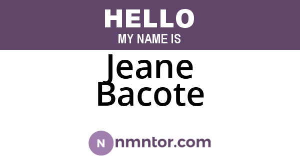 Jeane Bacote