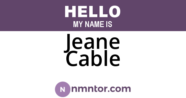 Jeane Cable