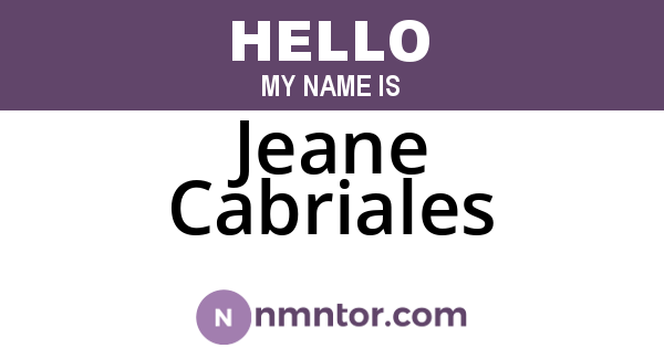 Jeane Cabriales