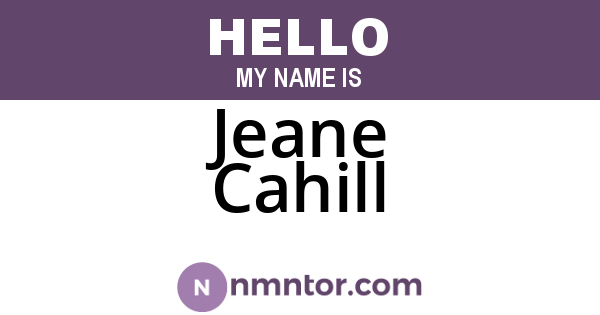 Jeane Cahill