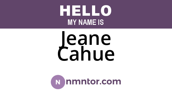 Jeane Cahue