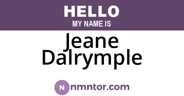 Jeane Dalrymple