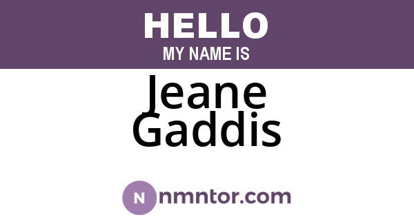 Jeane Gaddis