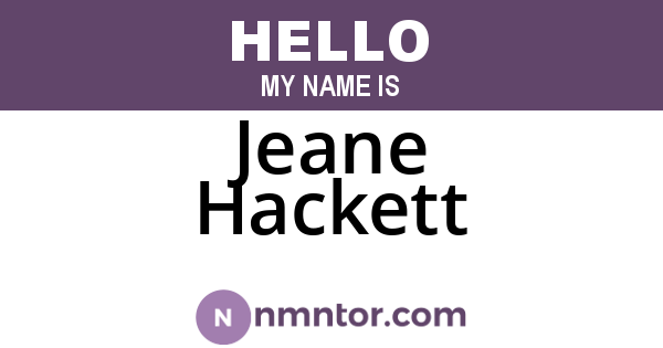 Jeane Hackett