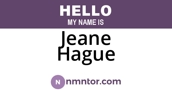 Jeane Hague