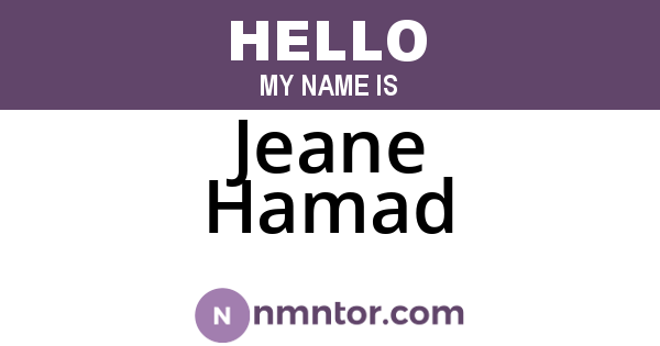 Jeane Hamad