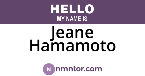 Jeane Hamamoto