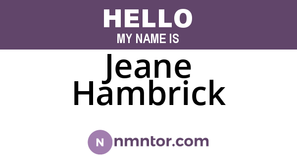 Jeane Hambrick