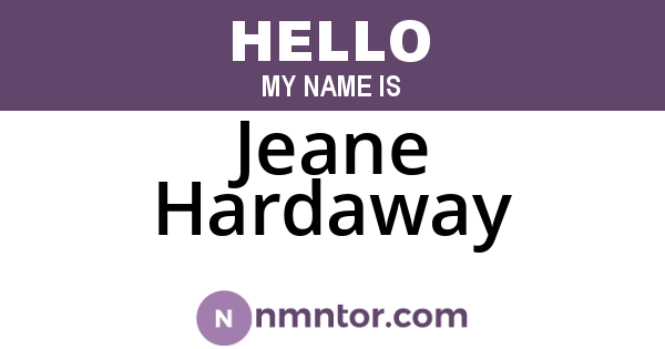 Jeane Hardaway