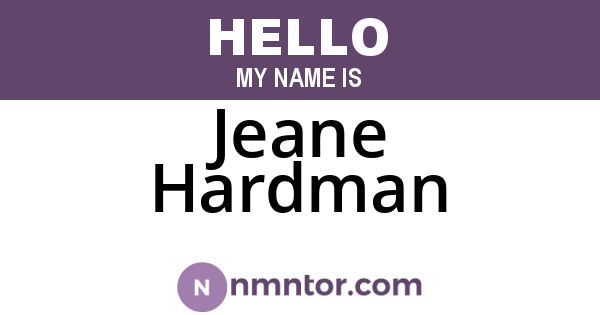 Jeane Hardman
