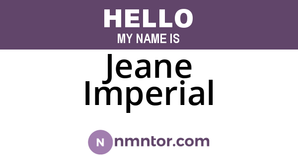 Jeane Imperial