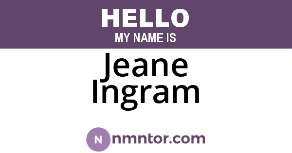 Jeane Ingram