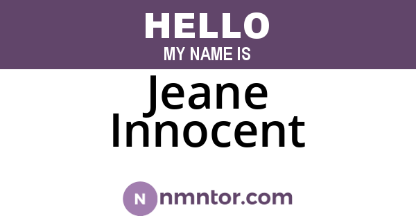 Jeane Innocent