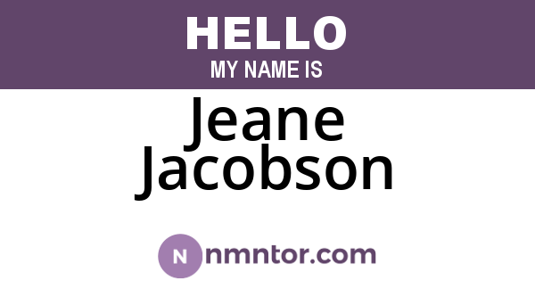 Jeane Jacobson